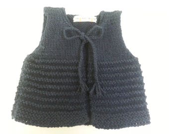 Navy Blue Shepherd's vest from birth to 3 months