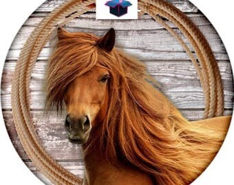 1 glass cabochon 16 mm for loop or ring horse
