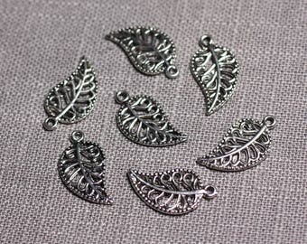 20pc - pendants charms silver Leafs, arabesques, 18mm - 4558550095077