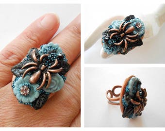 Ring copper spider collection future flower.