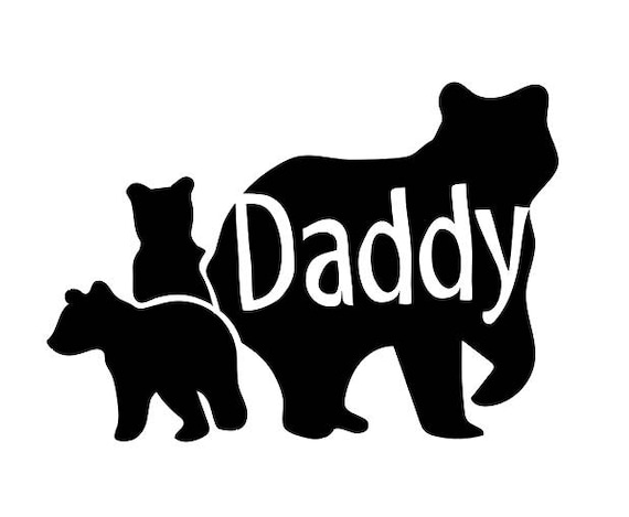 Download Daddy Bear with cubs .SVG file for vinyl cutting
