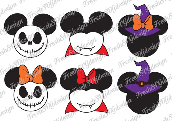 Download Mickey Mouse SVG Halloween DXF ESP Files Disney Clipart Png