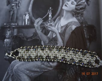 Refined and elegant Swarovski heliotrope Crystal and Crystal bracelet