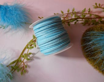 Suede - turquoise - wire suede cord - 1 m