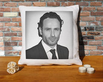 Andrew Lincoln Pillow Cushion - 16x16in - White