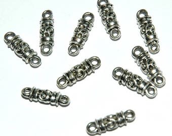 Silver barrels 17x5mm #041 10 connectors