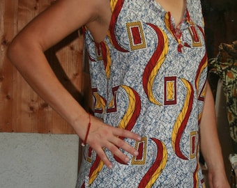 unique 100% cotton sleeveless tunic