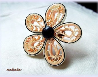 SALE unique ring made of paper, varnish