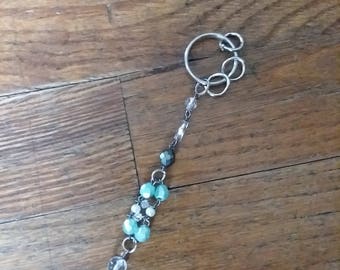 Aquamarine and Silver Keychain