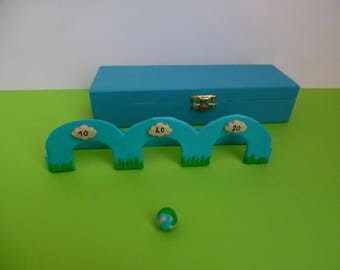 Polymer clay bead set in wooden box
