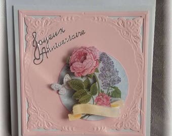 birthday card "3d flower"