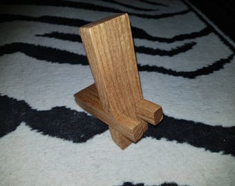 Phone stand out of old repurposed oak.