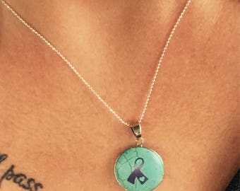 One of a kind medical awareness necklace. FIBROMYALGIA AWARENESS