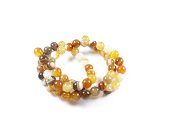 natural agate beads 10 shades of Brown - Tan 6mm