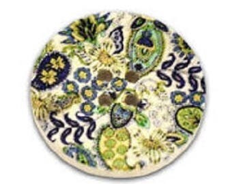set of 5 wooden buttons painted 30 mm
