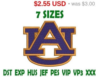 Sale 15% Auburn Tigers embroidery design logo - Instant Download machine embroidery pattern