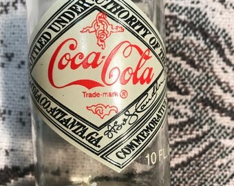 Glass Coca Cola Coke Bottle 1977 75th Anniversary Roanoke Bottling