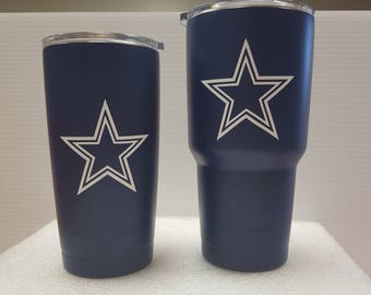 30oz Dallas Cowboys YETI RAMBLER football season Dallas decal