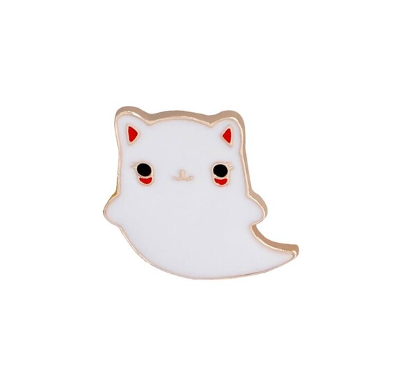 Ghost Cat Hard Enamel Pin Halloween Hard Enamel Pin Cat