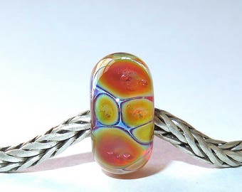 Luccicare Lampwork Bead - Opal VI - Lined with Sterling Silver