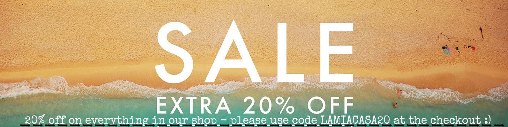 Temporary 20% sale before our holiday on July 15 : by LaMiaCasa