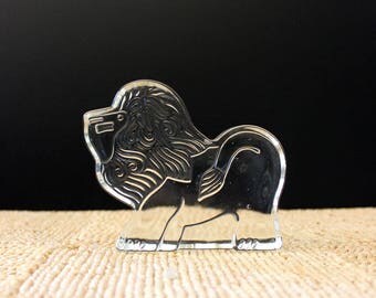 Dansk Lion Crystal Zoo paperweight. Mid century modern design by Naiad Einsel.