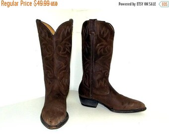 Brown on Brown Cowboy boots - size 10.5 D or cowgirl size 12