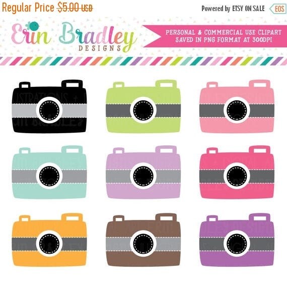 80% OFF SALE Camera Clip Art Clipart Photography Graphics for Personal & Commercial Use Instant Download Il_570xn