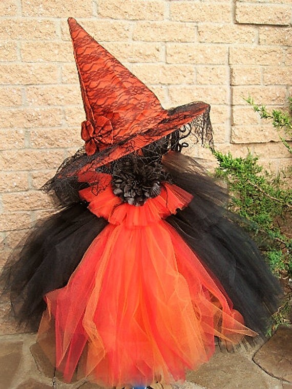 Orange and black witch dress Clearance