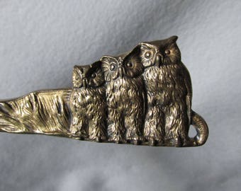 Antique c1920s Arts & Crafts Letter Opener with Great Horned Owl Motif