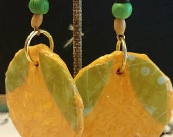 super sale handmade paper mache earrings