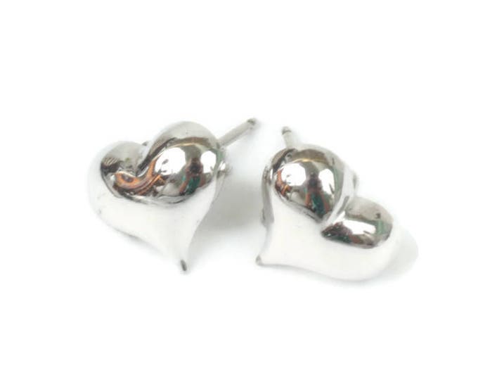 Beau Sterling Heart Earrings Posts Studs on Original Card Smaller Size