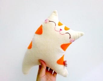 Stuffed cat doll, stuffed cat, plush cat, stuffed animal, cute stuffed, tabby cat plush, doll cat, daughter gift, cute plushie, cat toy, cat