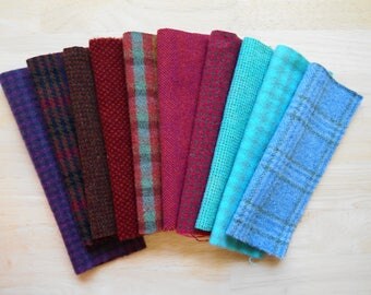 Red - Pink - Purple - Blue - Hand Dyed Felted Wool Fabric in a Beautiful Collection of Colors a Perfect Rug Hooking Wool 3201B