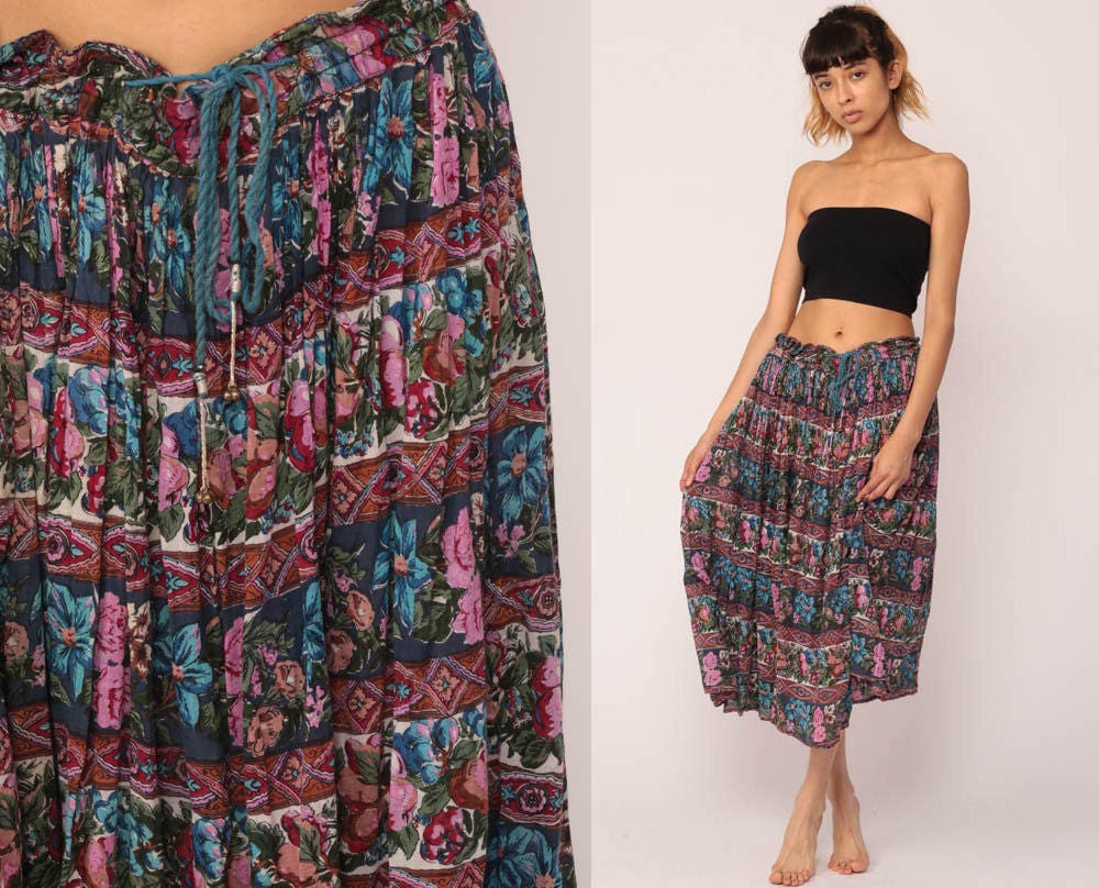 Broomstick Skirt PLUS Size Boho Gypsy Hippie Floral FRUIT