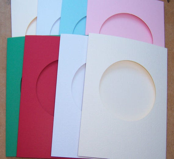 Card Blanks 5 round aperture cards greeting cards blanks