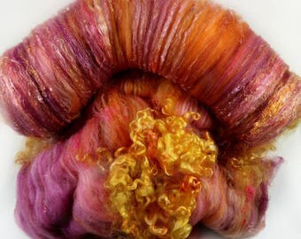 Corona Wild Card Bling Batt for spinning and felting (4.2 ounces), batt, art batt