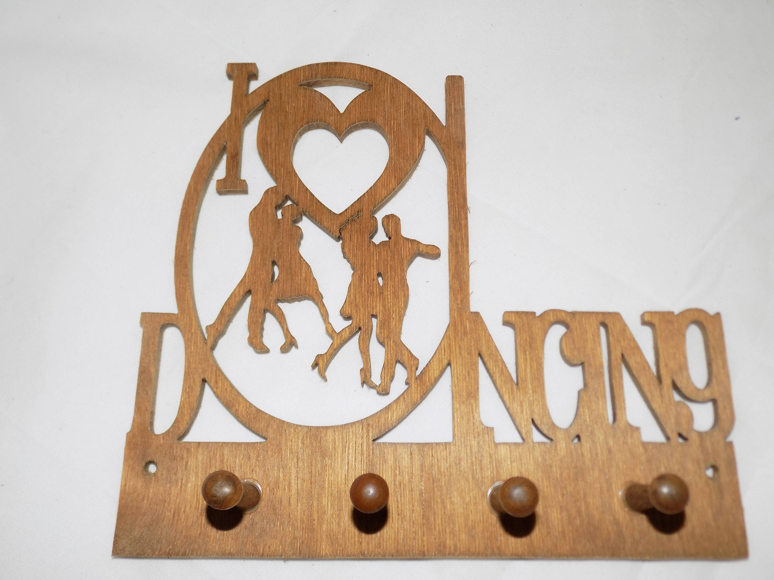 I LOVE Couples DANCING Scroll Saw Key Rack