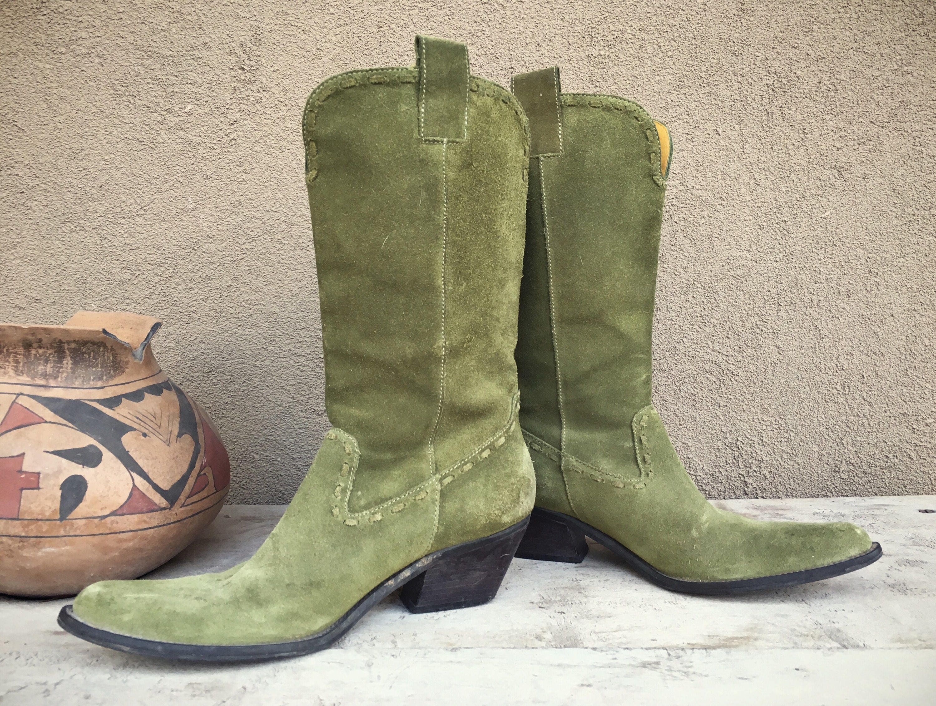 Green Boots for Women - wide 6