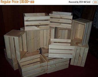 PICK ME SALE Wooden Crates centerpieces Rustic Wedding reception flower planter box vases barn country diy decorations cottage chic shabby