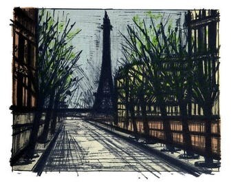 MCM French Art / Mid Century Expressionist Bernard Buffet / Paris The Eiffel Tower 38