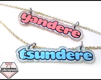 Tsundere or Yandere Necklace, Anime, Manga, Pastel