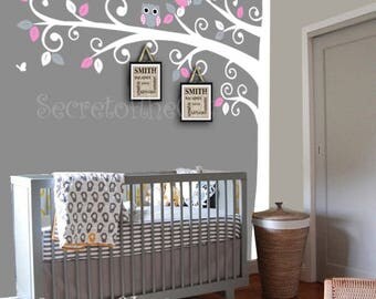 Nursery wall decal - Wall Decals Nursery - Corner Tree Wall Decal. Girl Wall Decal Tree. Nursery Decals - Tree Girl