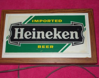 Sign ( lighted Heineken beer sign )