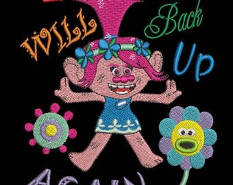 Trolls Branch and Poppy Machine Embroidery Design - 5x7