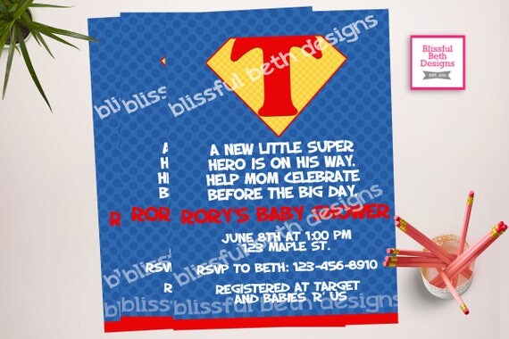 Superman Baby Shower Invitations 6