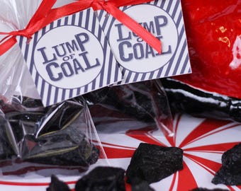 1 LUMP OF COAL Soap Favor (with Tag & Ribbon) - Christmas Soap, Naughty Favor, Stocking Stuffer, Christmas Gift, Coal Soaps