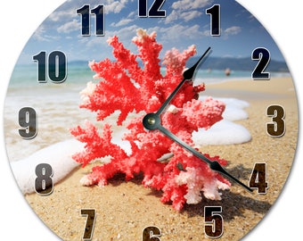 Coral clock | Etsy