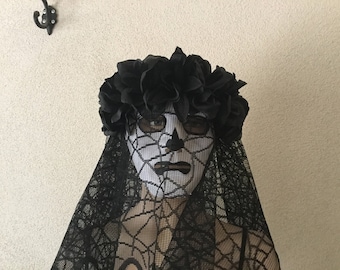 Mask, Halloween Mask,The Crying Lady Mask,La Llorona,Skull Mask,Spanish Crying Lady Mask, Day of the Dead Mask, Halloween Skull Mask