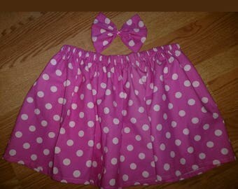 Babyhug Mid Thigh Length Skirt Minnie Mouse HD Print - Fiery Red
